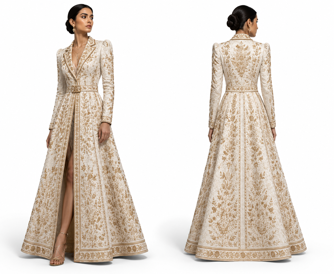 The Royal Garden Embroidered Coat Dress