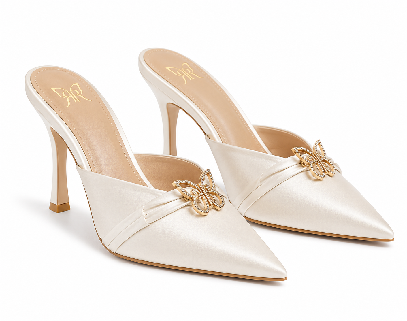 Butterfly Élise Pointed Mule Heels