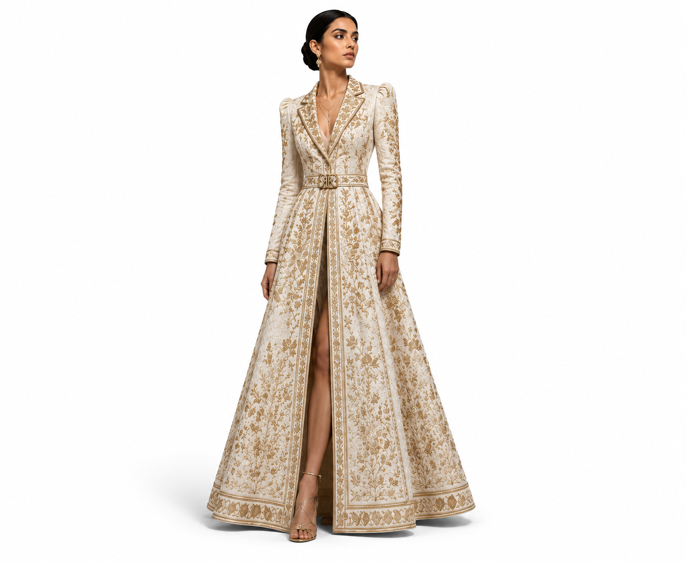 The Royal Garden Embroidered Coat Dress